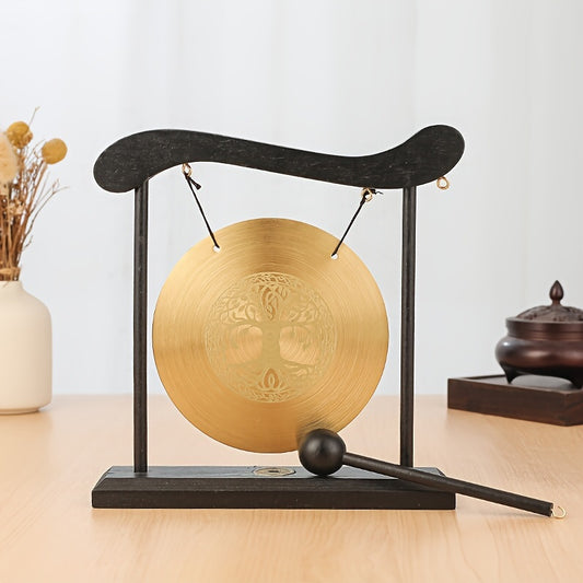 Meditation Gong, Meditation Percussion Gong, Harmonious Brass Gong for Meditation & Sound Relaxation - Suitable for Yoga, Home & Office Decoration - 1pc.