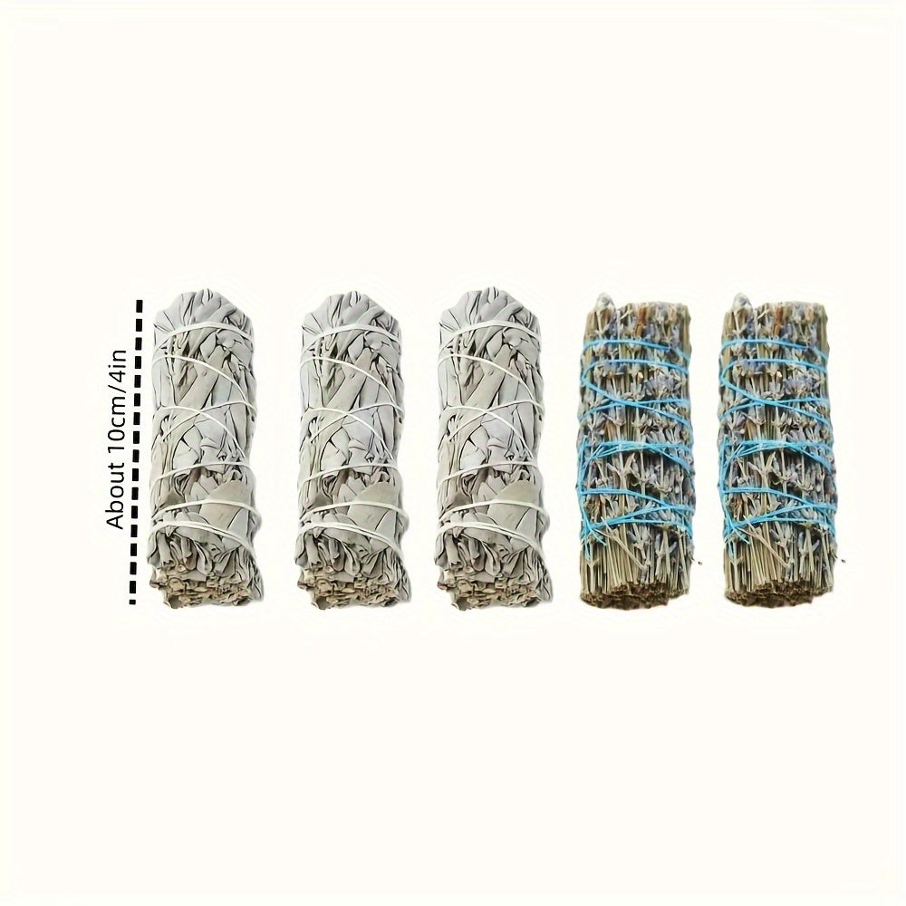 1 Set, White Sage And Lavender Aromatherapy Sticks Set, Rattan Material, Spiritual Energy Purification, Ideal For Holiday Gifting And Home