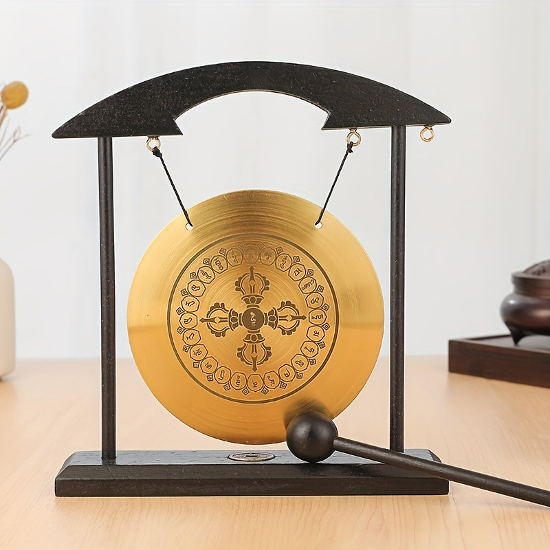 Meditation Gong, Meditation Percussion Gong, Harmonious Brass Gong for Meditation & Sound Relaxation - Suitable for Yoga, Home & Office Decoration - 1pc.