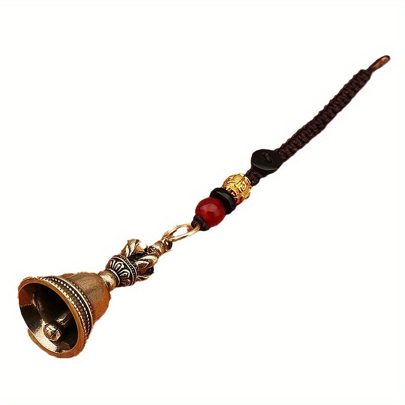 2pcs Tibetan Handcrafted Copper Singing Bowl Pendants, Bronze Demon Pestle Bell Charms for Meditation and Healing