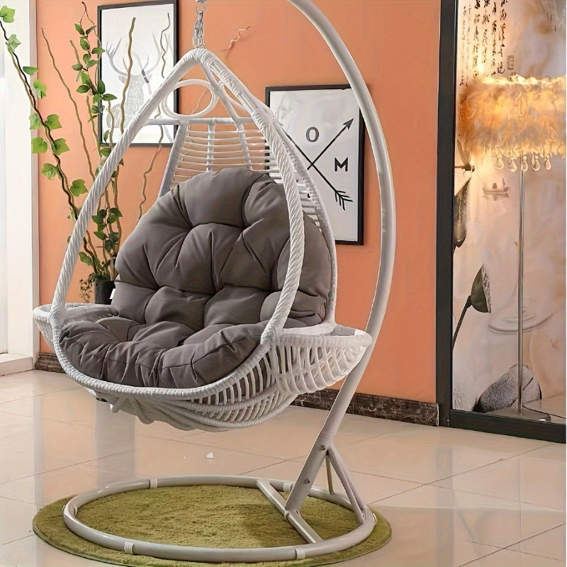 Luxury Thick Hanging Chair Cushion - Classic Style, Hand Wash Only, Perfect for RV Outdoor & RV Living Room Decor, Polyester Fiber, 300-350g Square, No Printing