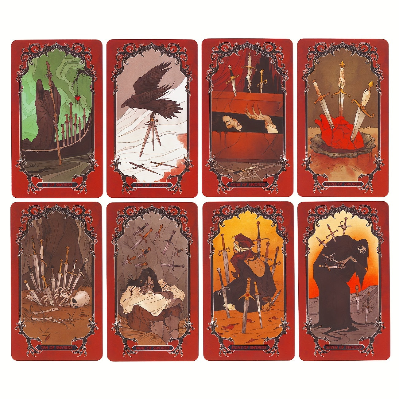 Spooky Horror Tarot Deck - Vampires, Werewolves & More | 78-Card Set with PDF Guidebook for Daily Guidance