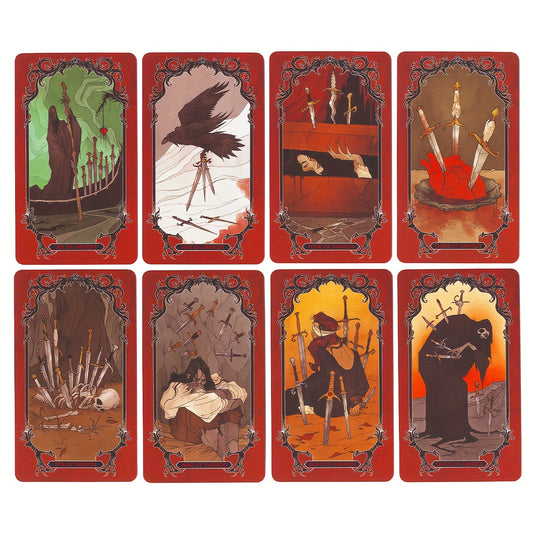 Spooky Horror Tarot Deck - Vampires, Werewolves & More | 78-Card Set with PDF Guidebook for Daily Guidance