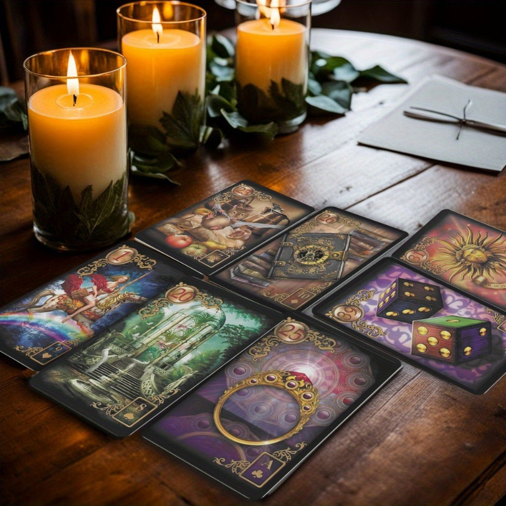 44pcs Retro Reverie Oracle Cards - Tarot Deck For Fate Divination & Entertainment, Perfect For Beginners, Ideal Gift For Family & Friends On Halloween, Christmas, Thanksgiving