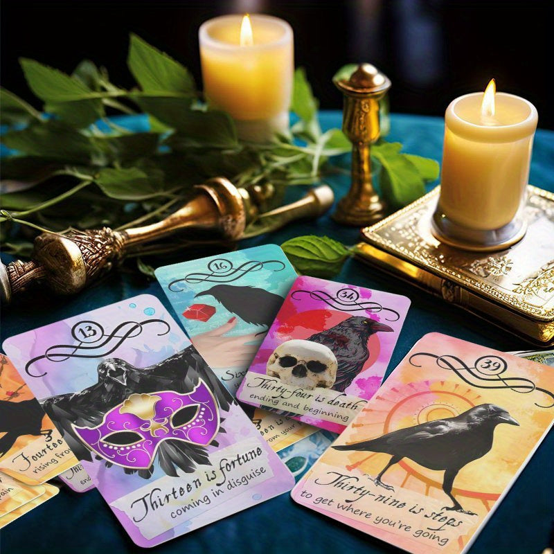 Counting Crows Halloween Oracle Cards - 40pcs Mystical Time Oracle Deck, Perfect Gift for Friends & Family, Beginner-Friendly