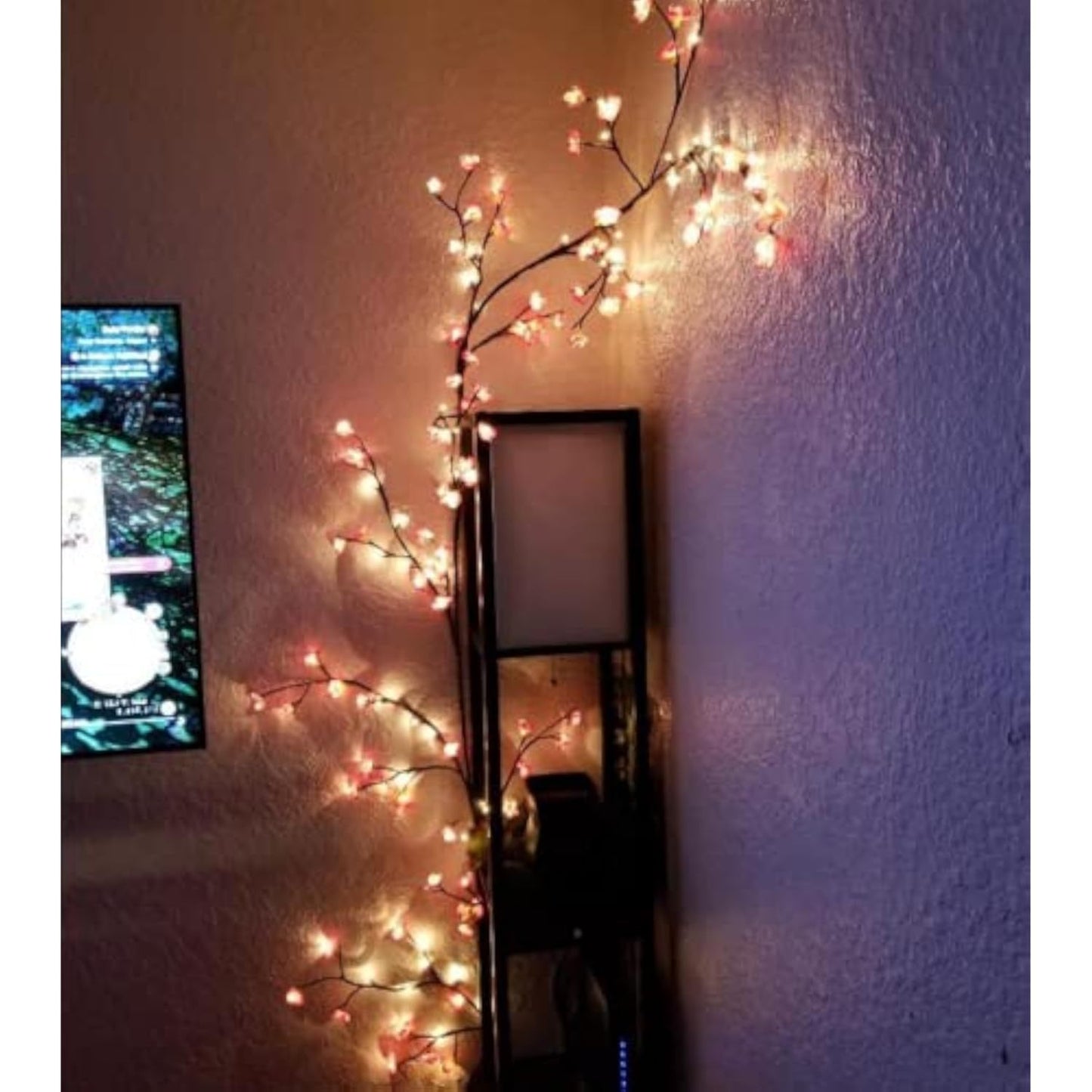 1 PC 96 LED 8 Modes Bendable Willow Vine Lights  6Ft Flexible Brown Vine Fairy Lights Twinkle Artificial Tree Branches Lights LED Lights for Wall Tabletop Stairs Wedding Party Christmas Decorations USB Powered for Indoor Room