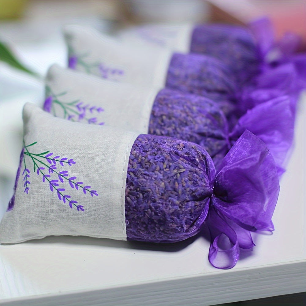 5 Bags Lavender Aromatherapy Scent Bags, Gift Scent Bags Yarn Bags, Car Fragrance Drawer And Wardrobe French Lavender Scent Bags, Fresh Aromatherapy Home Scent Bags Purple