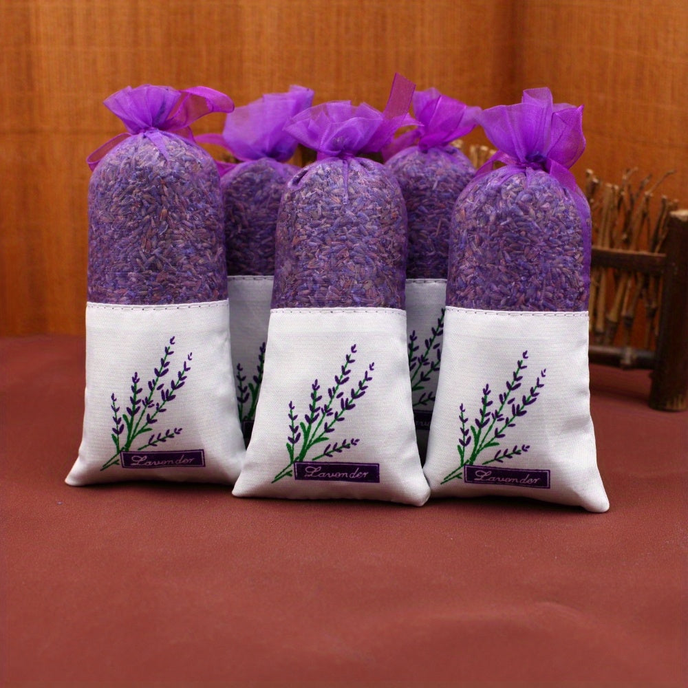 5 Bags Lavender Aromatherapy Scent Bags, Gift Scent Bags Yarn Bags, Car Fragrance Drawer And Wardrobe French Lavender Scent Bags, Fresh Aromatherapy Home Scent Bags Purple