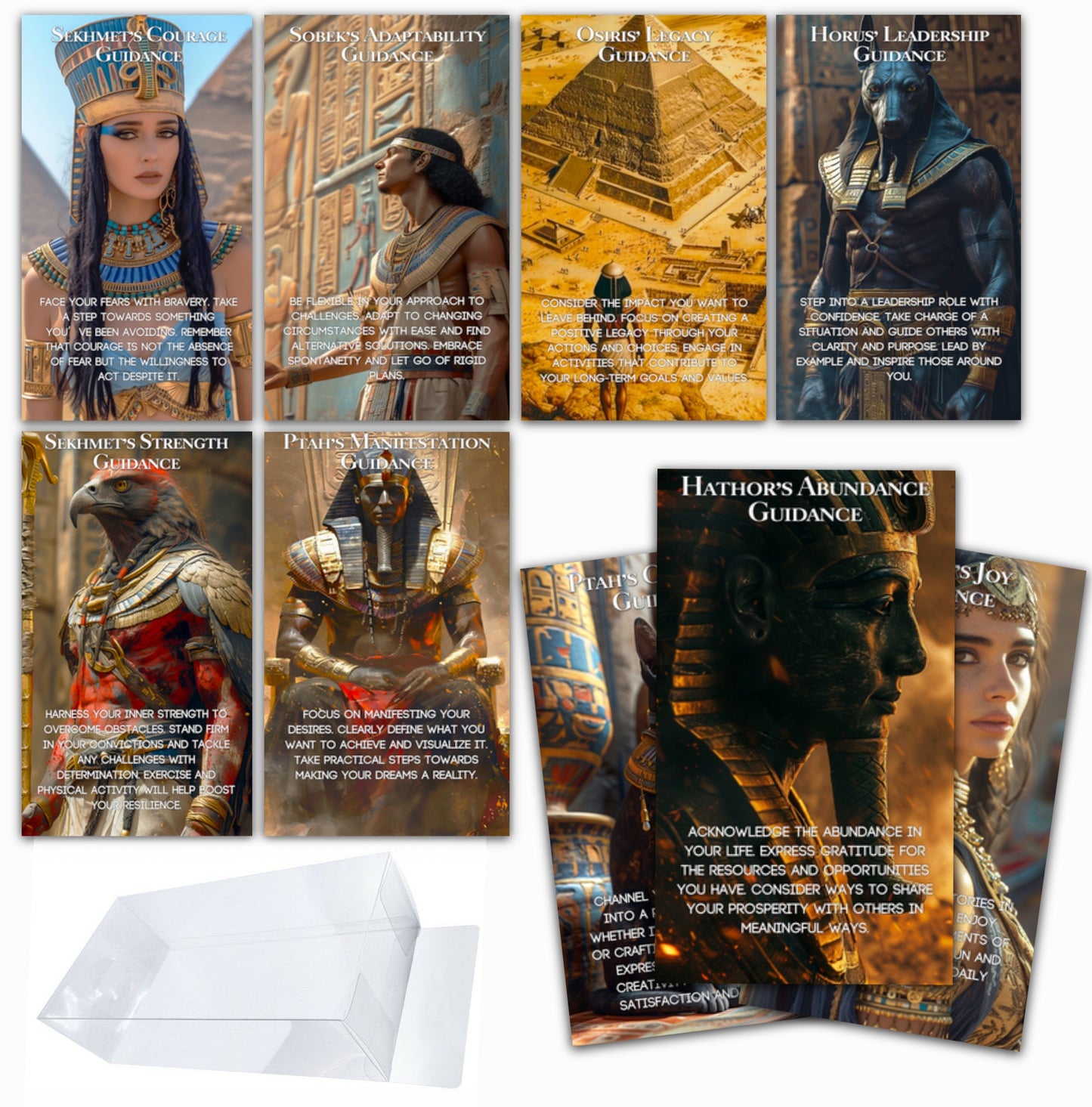 56pcs Ancient Egyptian Oracle Cards, 2.76inch x 4.72inch, Alchemical Divination & Guidance, Inspirational Messages, Egyptian Thoth & Ra's Wisdom, Paper Deck for Personal Reflection & Gift