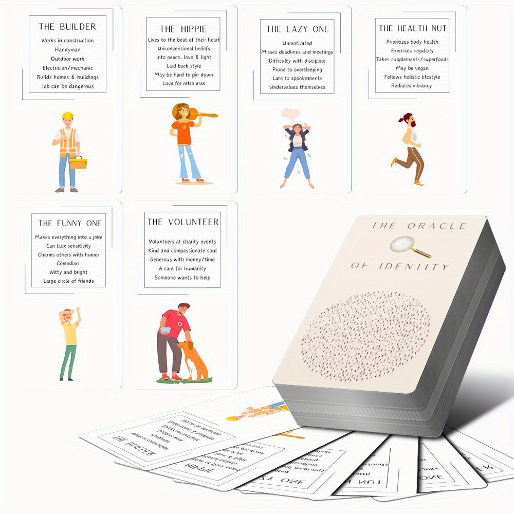 48pcs Oracle of Identity Cards Set - Love & Career Prophecy Deck, Perfect Gift for Teachers, Family, and Friends - Ideal for Halloween & Christmas