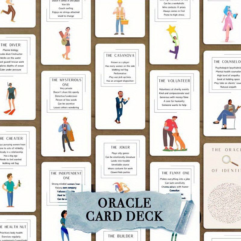 48pcs Oracle of Identity Cards Set - Love & Career Prophecy Deck, Perfect Gift for Teachers, Family, and Friends - Ideal for Halloween & Christmas