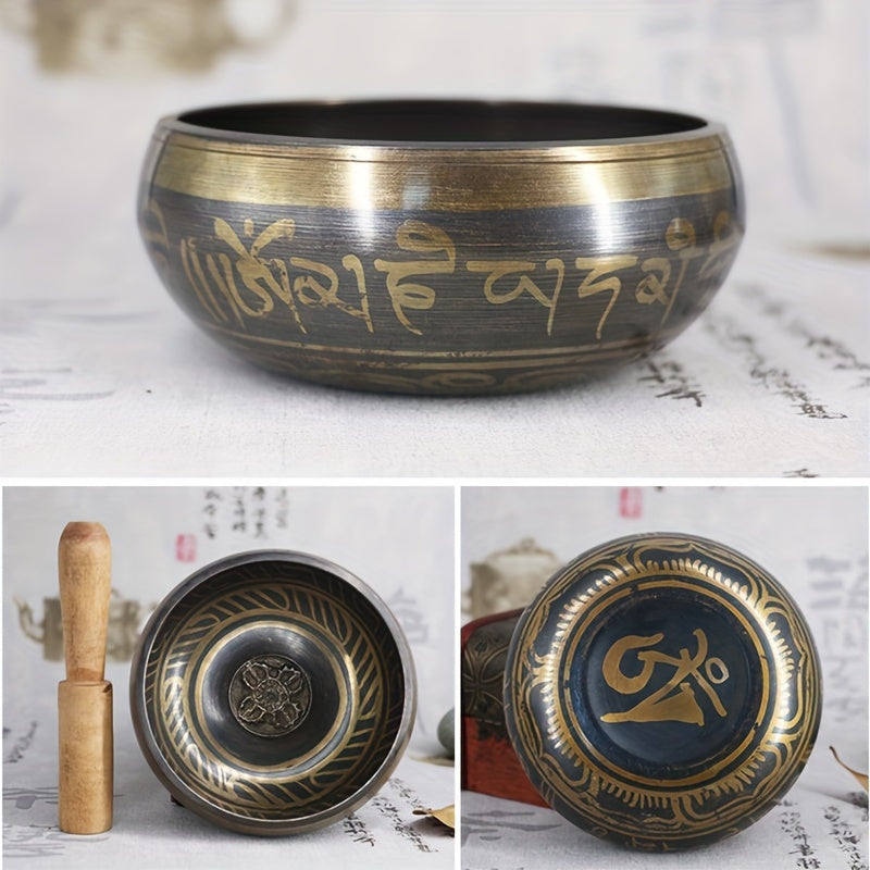 Authentic Tibetan Singing Bowl Set — Meditation Sound Bowl Handcrafted in Nepal for Yoga, Chakra Healing, Mindfulness, and Stress Relief — Unique Spiritual Gifts for Women and Men