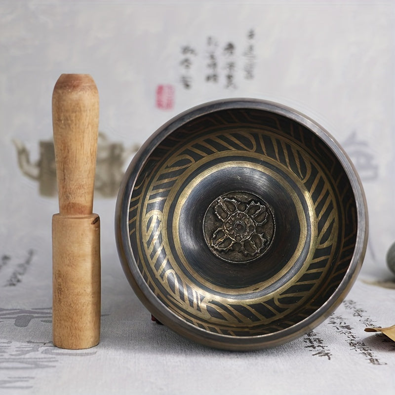 Authentic Tibetan Singing Bowl Set — Meditation Sound Bowl Handcrafted in Nepal for Yoga, Chakra Healing, Mindfulness, and Stress Relief — Unique Spiritual Gifts for Women and Men