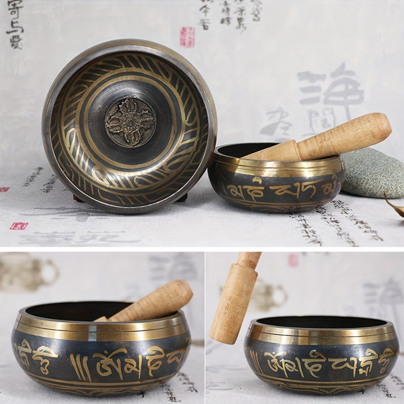 Authentic Tibetan Singing Bowl Set — Meditation Sound Bowl Handcrafted in Nepal for Yoga, Chakra Healing, Mindfulness, and Stress Relief — Unique Spiritual Gifts for Women and Men