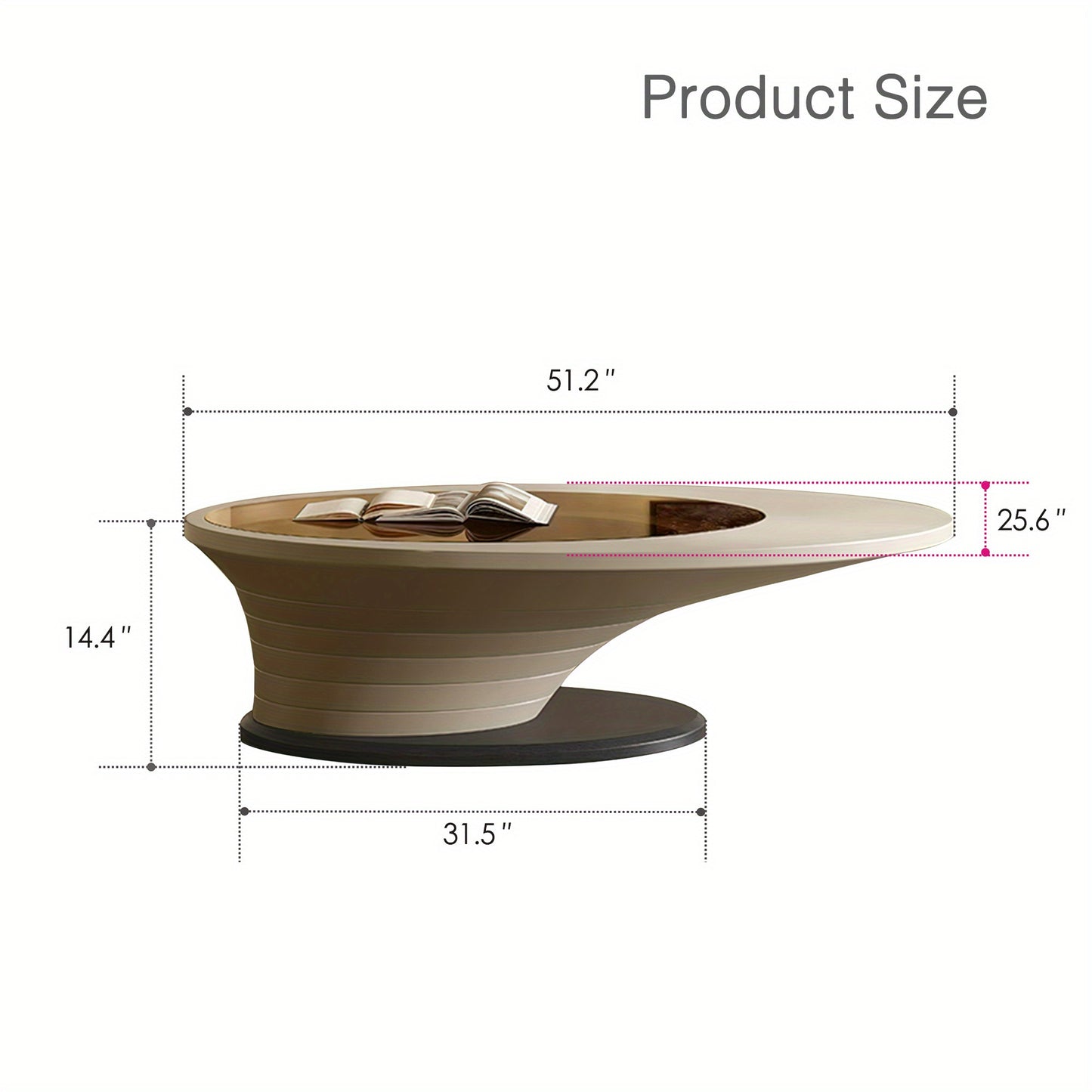 Coffee Table, 1 Piece, FUNXIBIO, Oval, Unique Coffee Table, Scandinavian Light Luxury Style, Solid Wooden Coffee Table Base, For Living Room, Bedroom, Patio, 1 or Less Items, Coffee Bar Accessories,, kids couch, toddler bed,