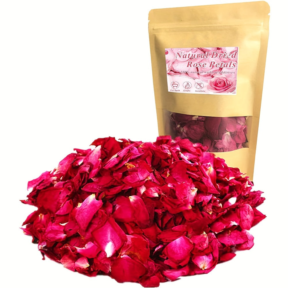 1.75oz/50g Natural Dried Red Rose Petals - Real Flower Material for DIY Crafts, Bath, Soap, Candle Making, Wedding Confetti - Non Edible Floral Decor