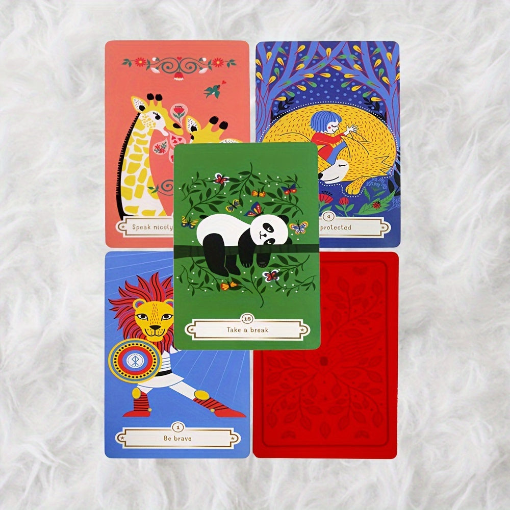 42-Card My First Oracle Deck for Teens & Adults - Animal Friends Themed Divination Cards with Electronic Guidebook - Durable Card Stock Fortune Telling Game with Inspirational Messages - Suitable for Age 14+