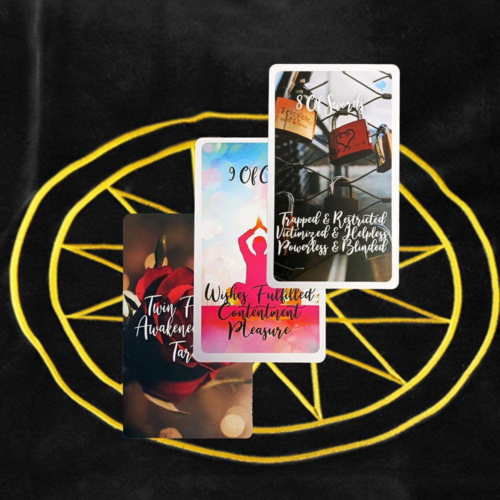 78-Card Awakened Path Tarot Oracle Deck, Pocket Size Divination Cards, Twin Flame Love & Relationship Fortune Telling, Party Game, Christmas Gift for Ages 14+, Paper Deck