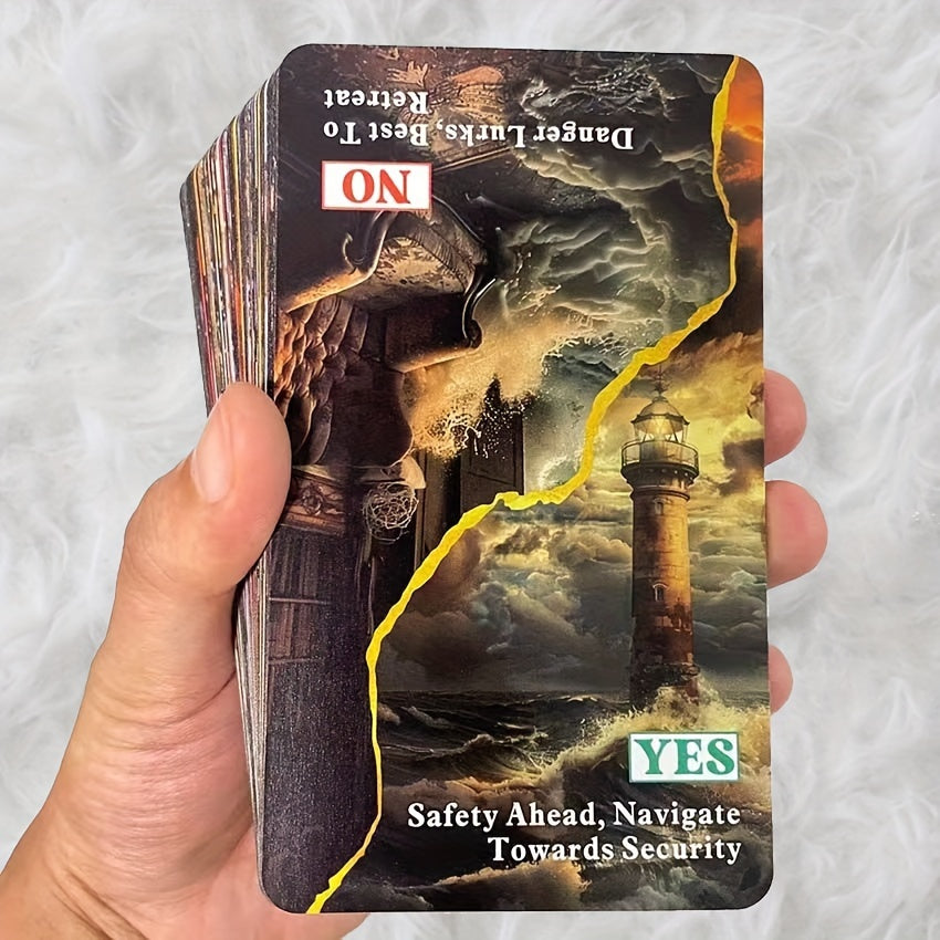 Yes No Oracle Decision-Making Cards - 56-Card Divination Deck with Meanings, Beginner-Friendly Party Fortune Telling Tool for Relationships & Life Guidance, Durable Paper Material, for Ages 14+