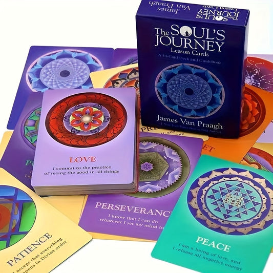 The Soul's Journey Lesson Cards by James Van Praagh - 44-Card Deck and Guidebook for Spiritual Guidance, Inspirational Wisdom, and Self-Reflection for Adults 14+ - Durable Cardboard Material