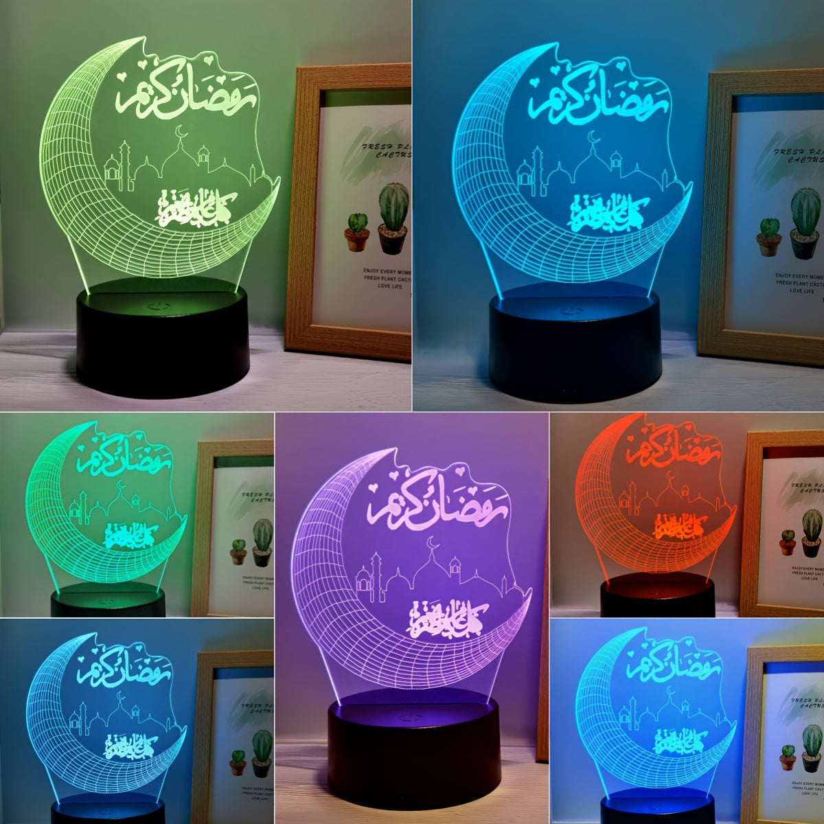 3D Moon & Star Palace USB Powered LED Table Lamp - Enchanting Night Light for Cozy Home Ambiance, Romantic Nights, Valentine's Day, Mother's Day, Birthdays & More