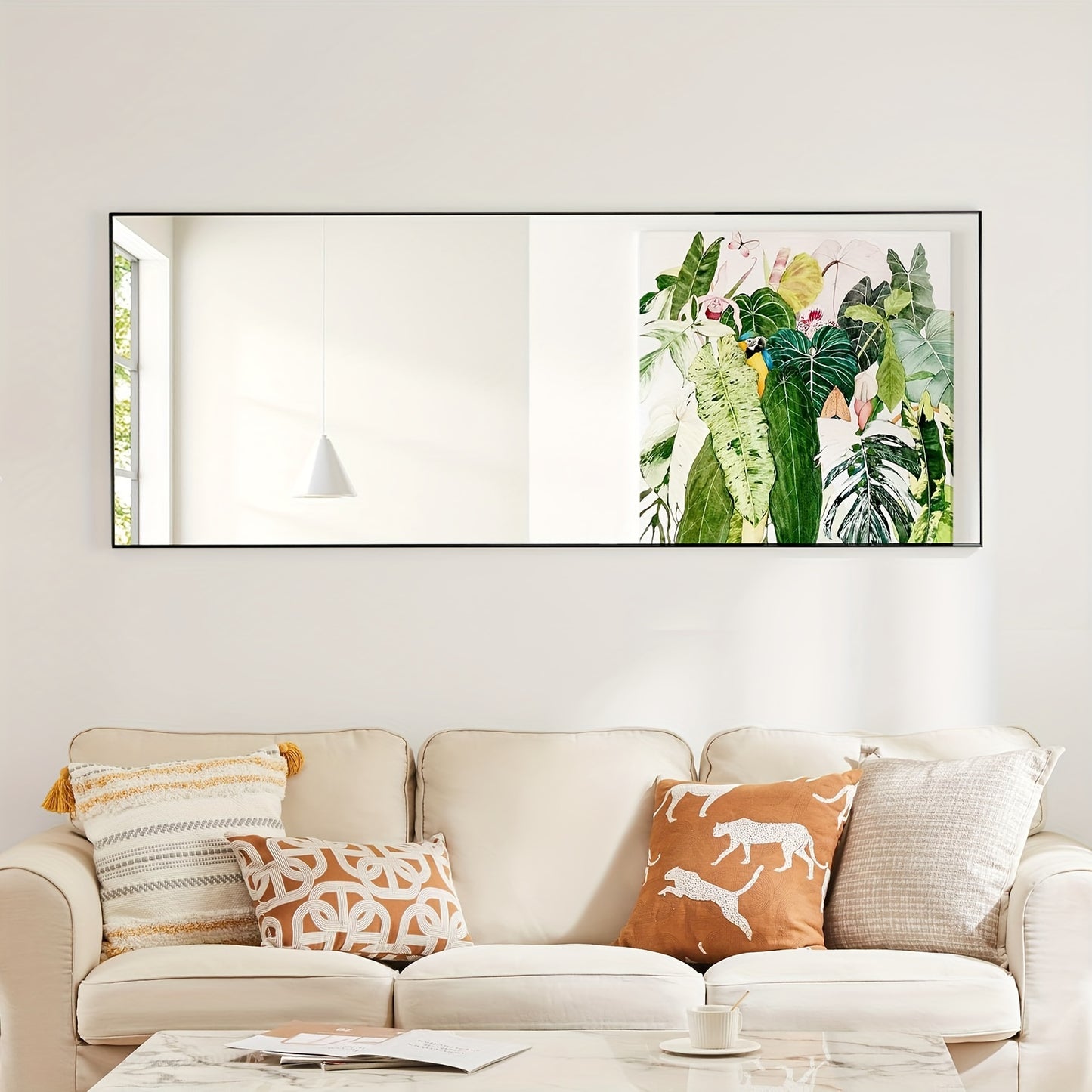 Floor Mirror, 64" x 21" Full Length Mirror with Stand, Hanging Mirror Wall Mounted Mirror with Aluminum Alloy Frame, Full Body Mirror for Living Room Bedroom Cloakroom