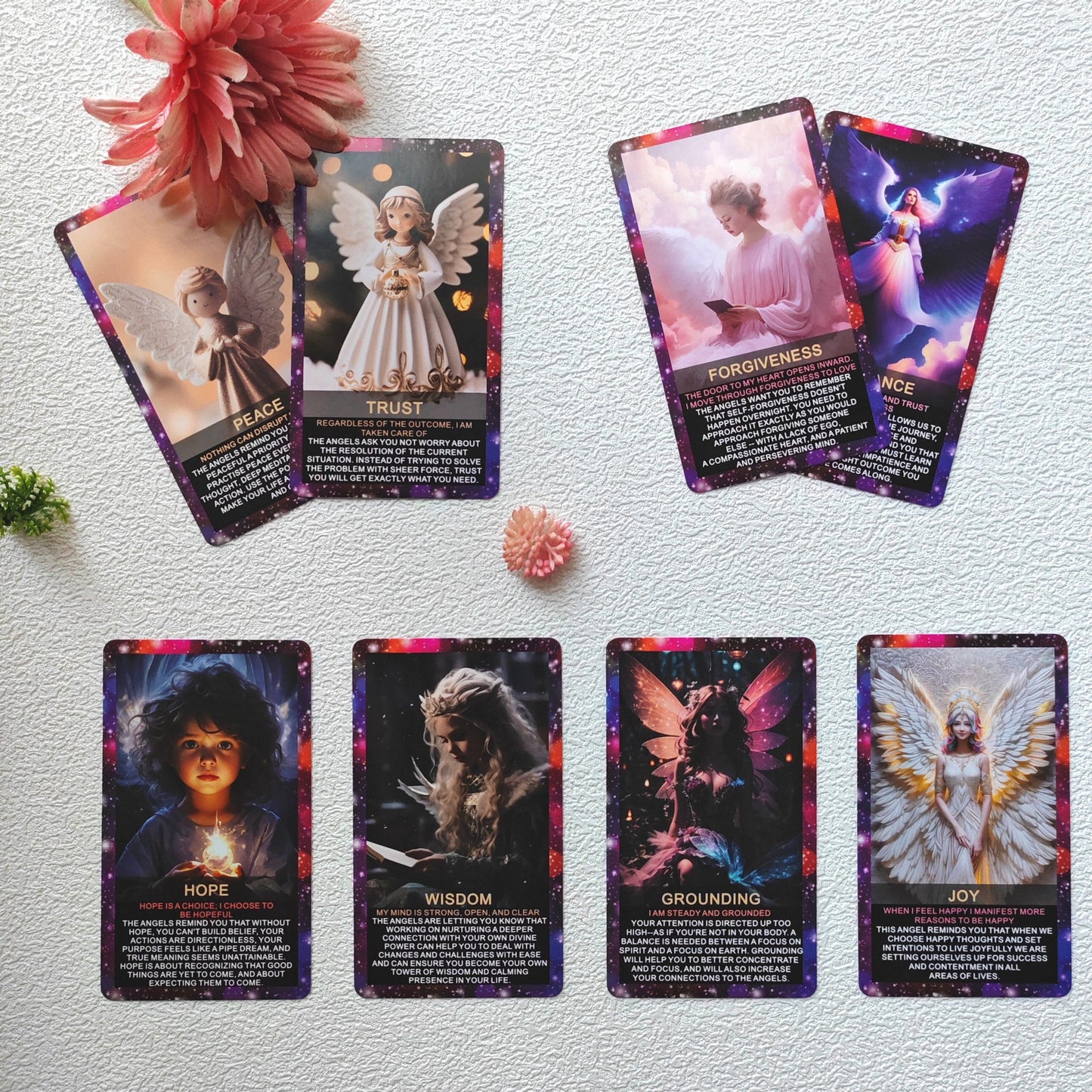 48 Angel Wisdom Oracle Card Set, Suitable For Beginners Oracle Card Set, Angel Digital Belief Card, Oracle Card, Guide Your Sacred Path, Christmas Gifts For Family And Friends