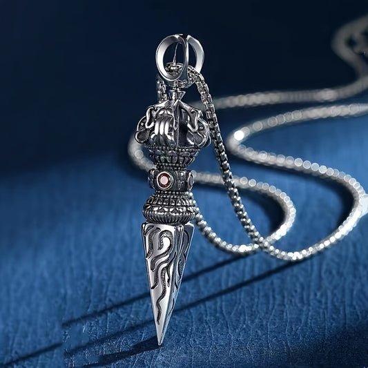 Vintage Demon-slaying Golden Pestle Necklace Made Of S925 Silver, Suitable For Both Men And Women, Perfect As A Couple Accessory For The Zodiac Year.