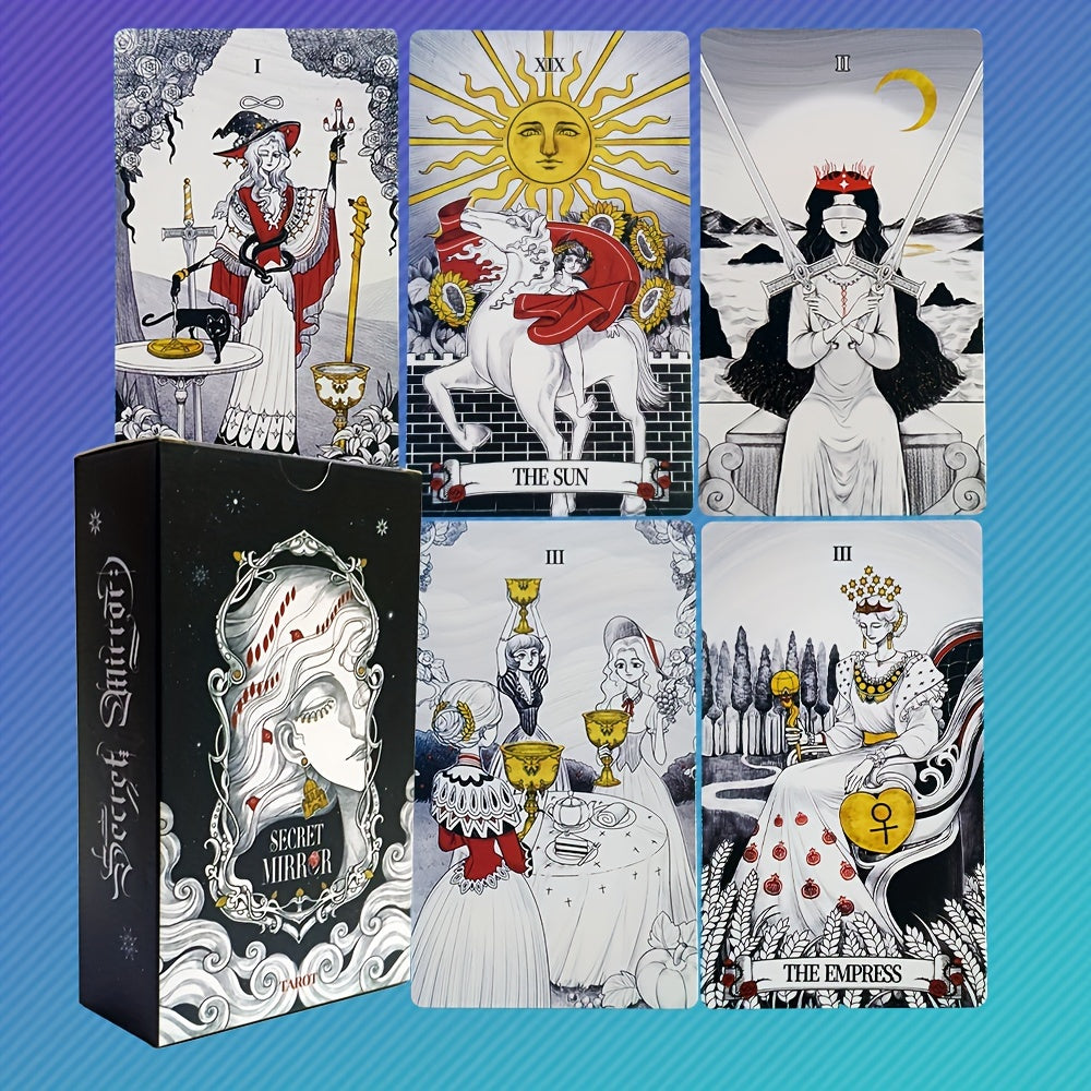 Divine Secret Mirror Tarot Cards - Standard Size, 78+2 | Fortune Telling & Divination Game For Ages 14+ | Unlock Inner Wisdom