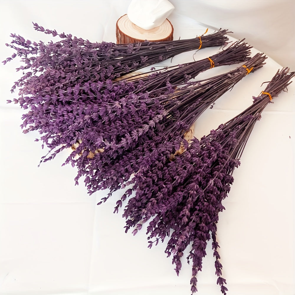 200+pcs Dried Purple Lavender Flowers Bundle - Dried Preserved Lavender Bouquet 12-17" Made form Fresh Lavender for Shower Weeding Home Vase Decor, Crafts, Aromatherapy, Fragrance