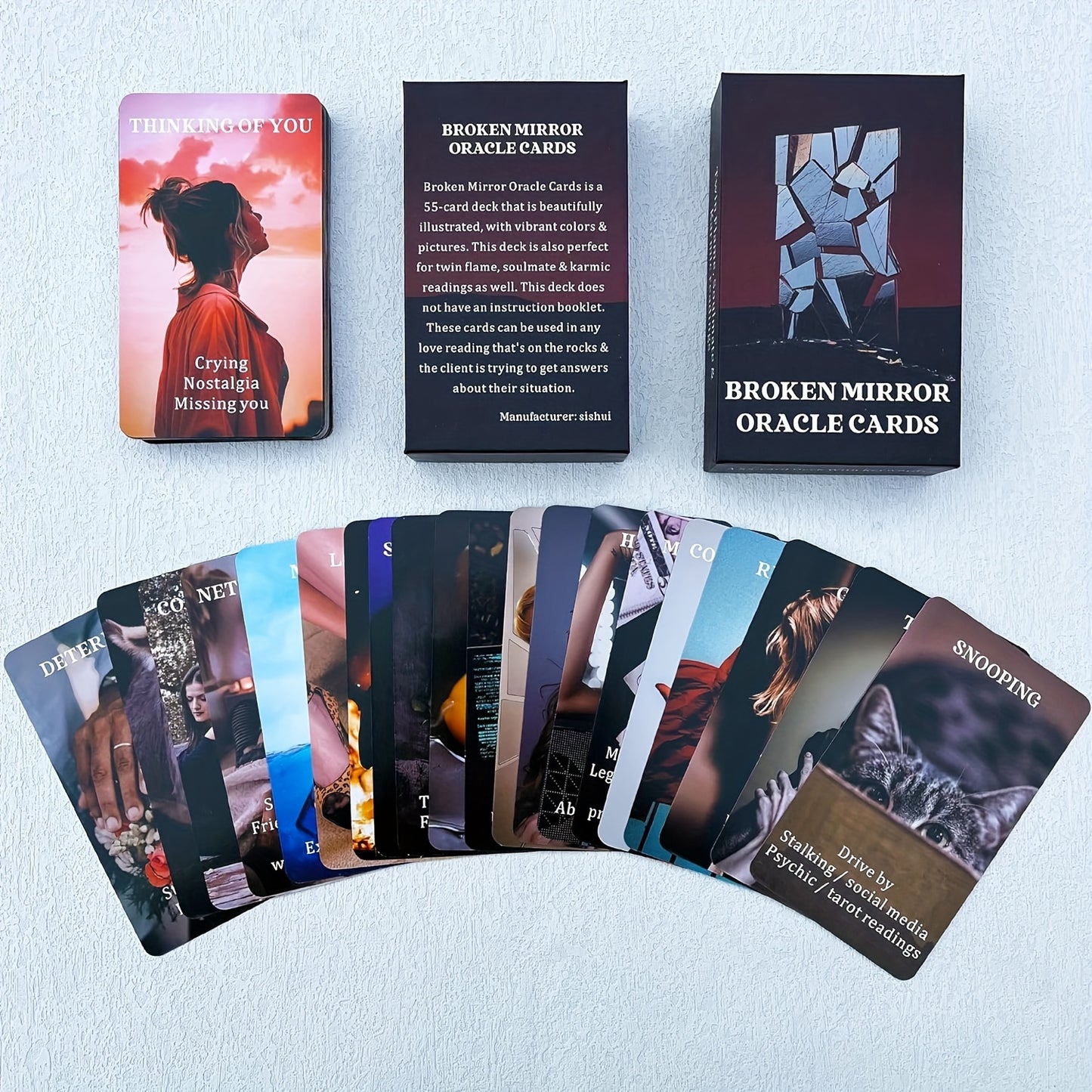 Soulmate Broken Mirrors Oracle Deck - Twin Flame Divination Cards For Beginners | Party Fortune Telling Game, Ages 14+