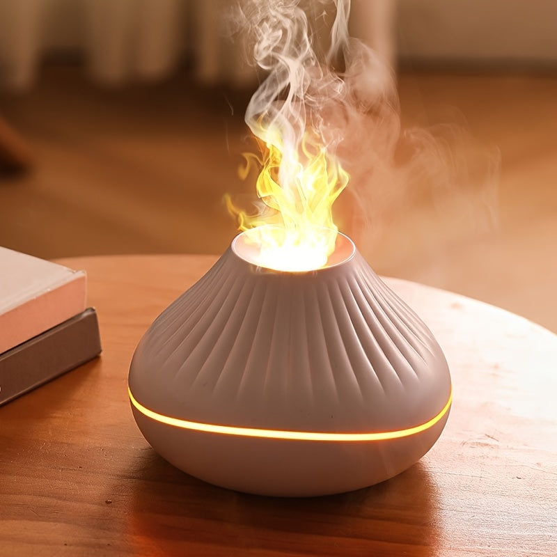 USB-Powered Volcanic Lava Crack Aromatherapy Diffuser with Humidifier, Night Light & Essential Oil Functionality – Ideal for Home Decor, Bedroom, Office, and Car