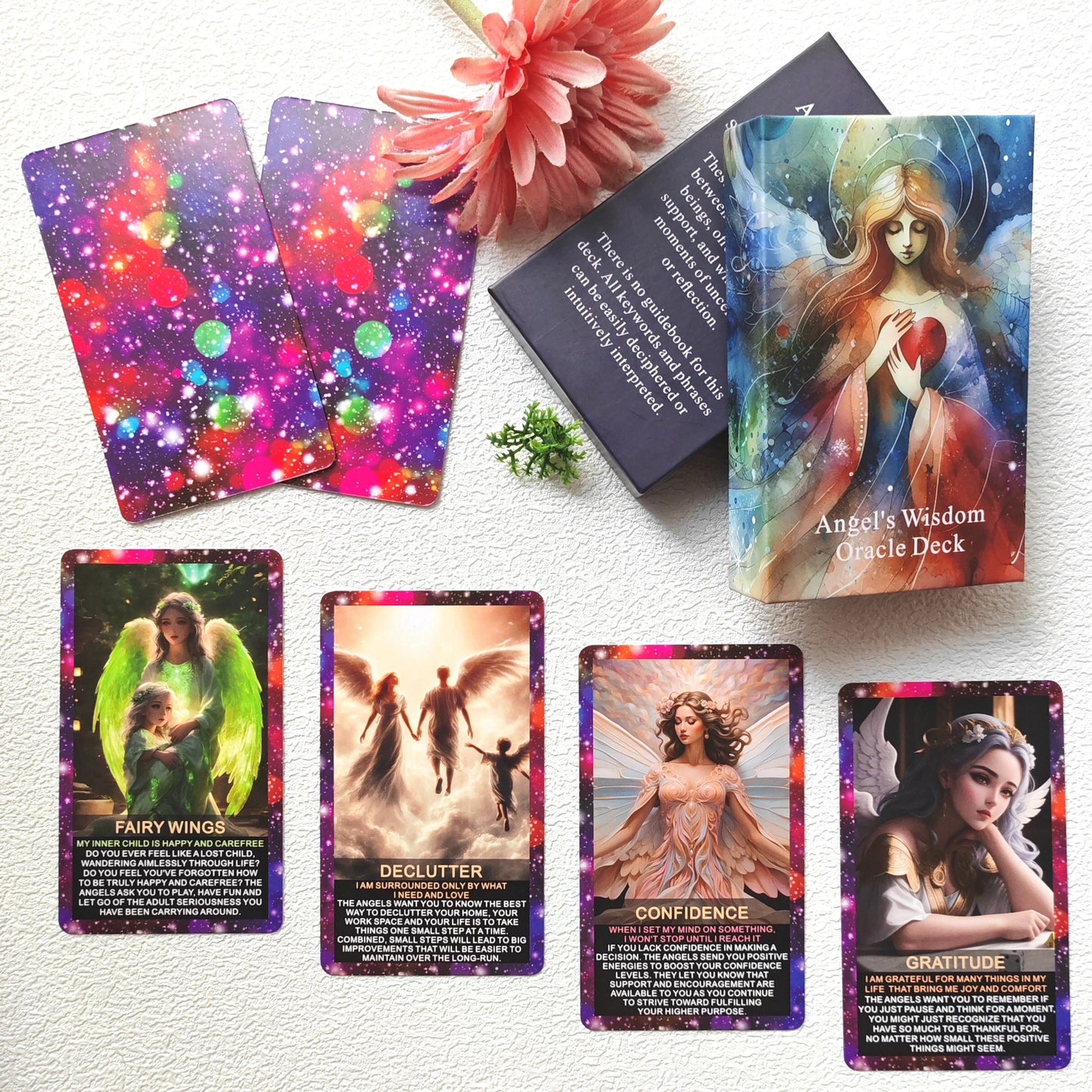 48 Angel Wisdom Oracle Card Set, Suitable For Beginners Oracle Card Set, Angel Digital Belief Card, Oracle Card, Guide Your Sacred Path, Christmas Gifts For Family And Friends