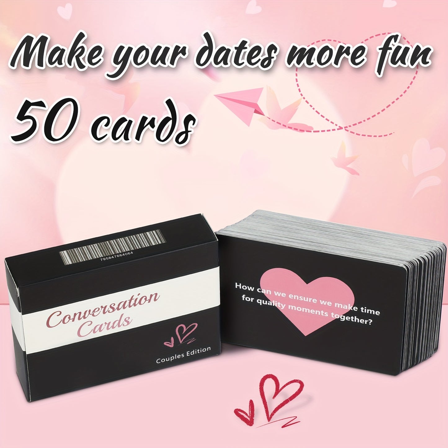 50 Conversation Cards: Enhance Intimacy and Communication with Your Partner - Perfect for Date Nights, Valentine's Day, Anniversaries, and More Special Occasions