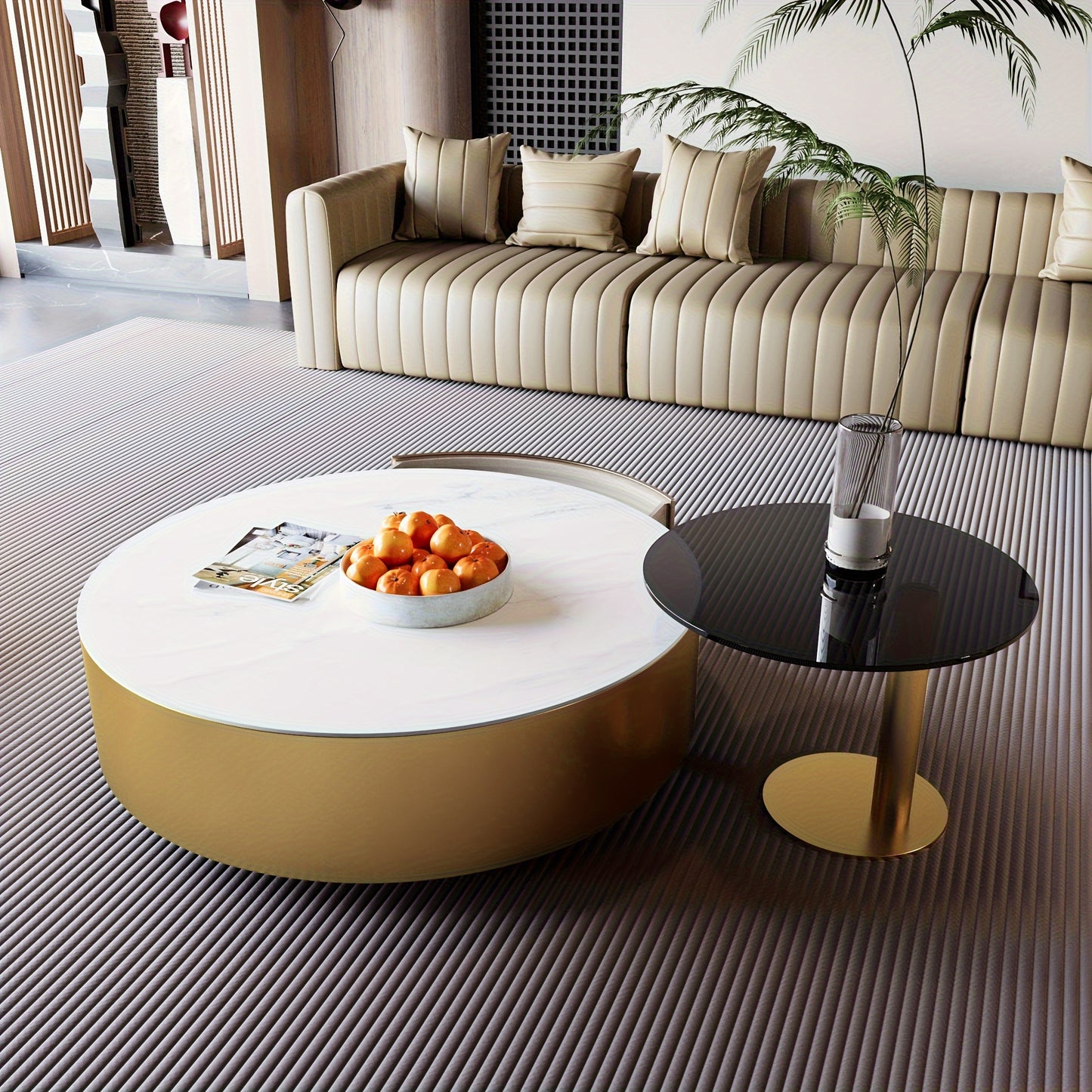 Modern Luxury 2-Piece Coffee Table Set