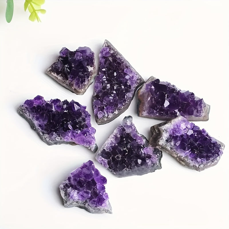 1pc of Amethyst Cluster Crystal Decoration (Natural Mine Crystal Cave with Ice Crack Patterns. All Labels Indicate They Are Natural / Not Damaged / Not Dirty / Not Chipped. It Is Recommended to Wash with Water Or Wipe with a