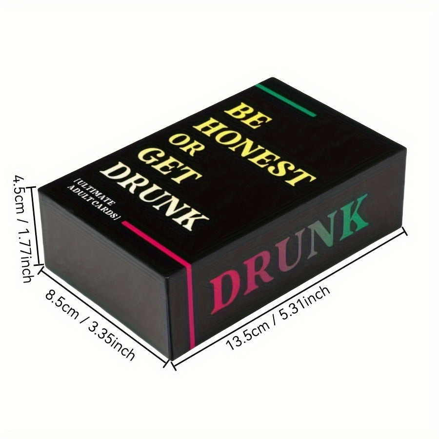 Be Honest Or Get Drunk Game Cards - Card Stock Material, Fun Adult Drinking Game with Naughty Challenges and Dares, Perfect for Parties, Game Nights, and Weekends Away