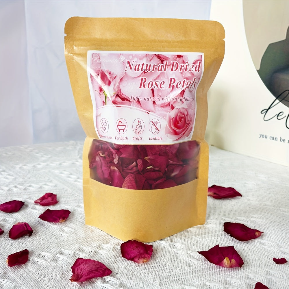 1.75oz/50g Natural Dried Red Rose Petals - Real Flower Material for DIY Crafts, Bath, Soap, Candle Making, Wedding Confetti - Non Edible Floral Decor