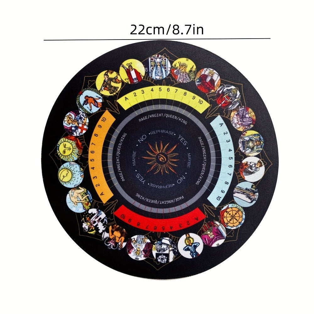 1-Piece Rubber Pendulum Mat for Divination, Tarot Card Reading, Zodiac Signs & Classic Witcher Pendulum Pad, Hypnosis Pendulum Mat for Rituals, Suitable for Ages 14+