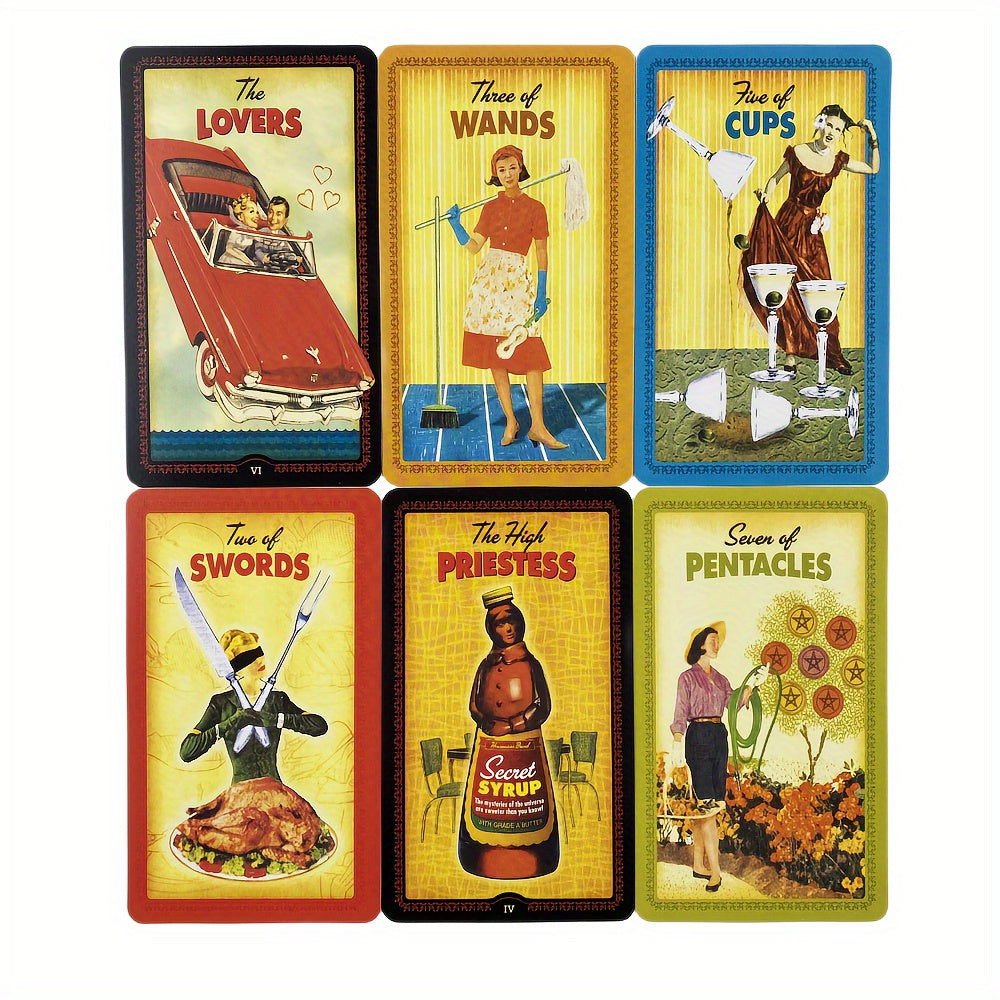 Housewives Tarot Cards - English Edition Oracle Deck for Divination & Party Games, 4.13x2.44in