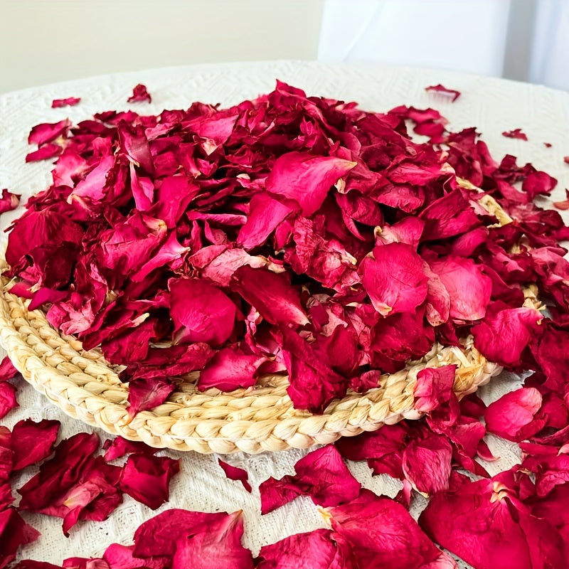 1.75oz/50g Natural Dried Red Rose Petals - Real Flower Material for DIY Crafts, Bath, Soap, Candle Making, Wedding Confetti - Non Edible Floral Decor