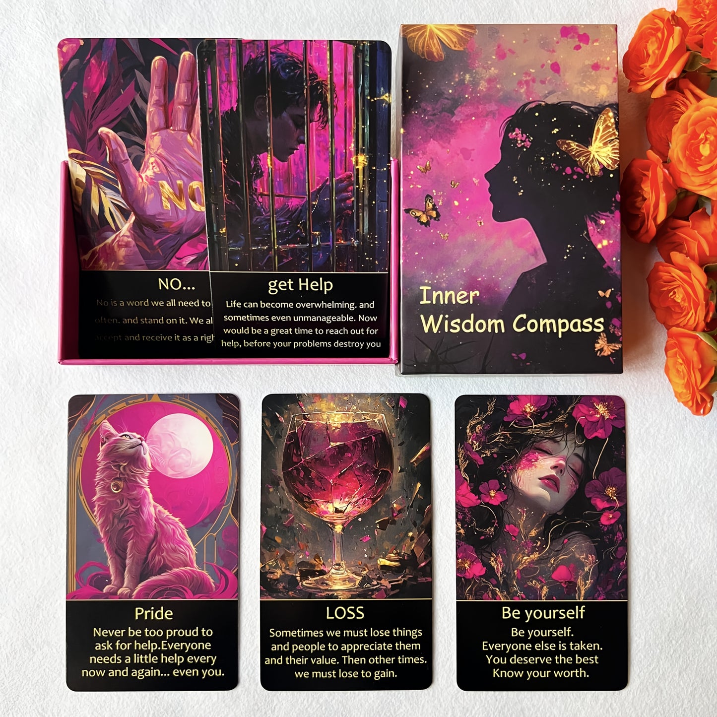 60 Mysterious Inner Wisdom Compass Oracle Cards, Suitable for Beginners' Oracle Cards And Tarot Card Oracle Cards, Suitable for Beginners, Activate Your Intuition And Insights, Christmas Gift