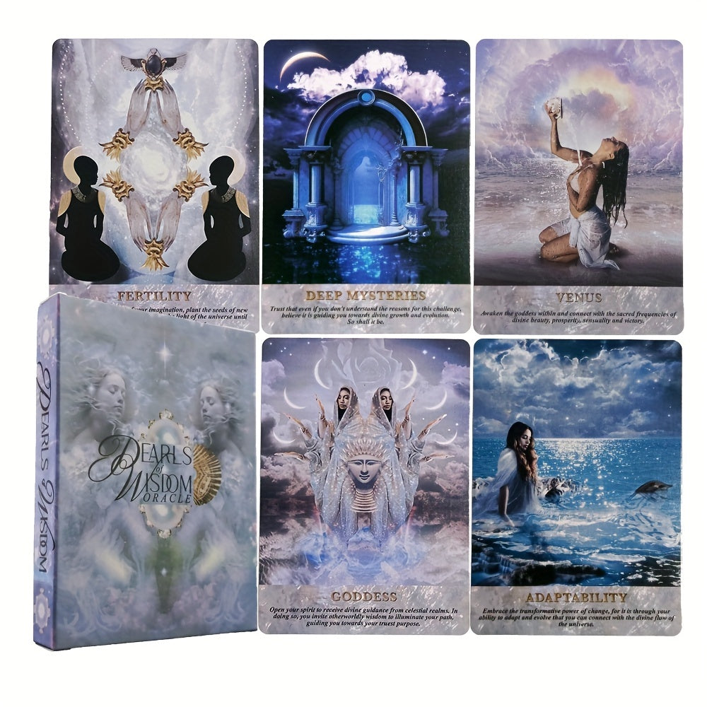 Pearls of Wisdom Oracle Card | 44-Cards Portable Size Fortune Telling Game | Divination Card | for Ages 14+