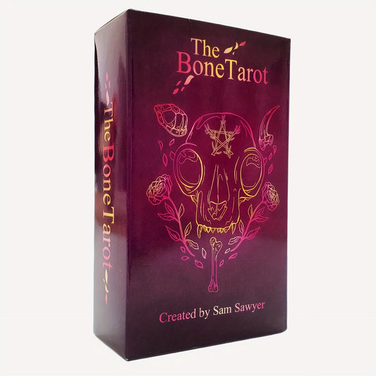 The Bone Tarot Card Deck - 78-Card Set with Paper Guidebook, English Edition - Large Size 4.72x2.76inch - Party Game and Activity, No Electricity or Props Required, Feather-Free