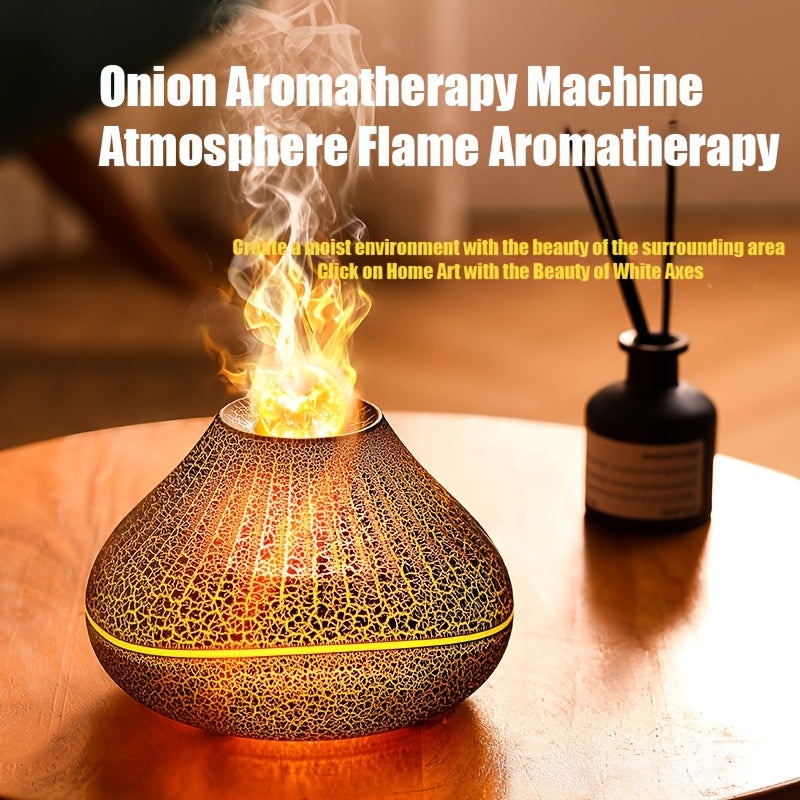 USB-Powered Volcanic Lava Crack Aromatherapy Diffuser with Humidifier, Night Light & Essential Oil Functionality – Ideal for Home Decor, Bedroom, Office, and Car