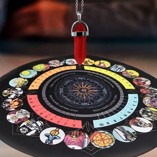 1-Piece Rubber Pendulum Mat for Divination, Tarot Card Reading, Zodiac Signs & Classic Witcher Pendulum Pad, Hypnosis Pendulum Mat for Rituals, Suitable for Ages 14+