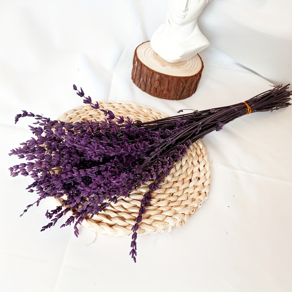 200+pcs Dried Purple Lavender Flowers Bundle - Dried Preserved Lavender Bouquet 12-17" Made form Fresh Lavender for Shower Weeding Home Vase Decor, Crafts, Aromatherapy, Fragrance