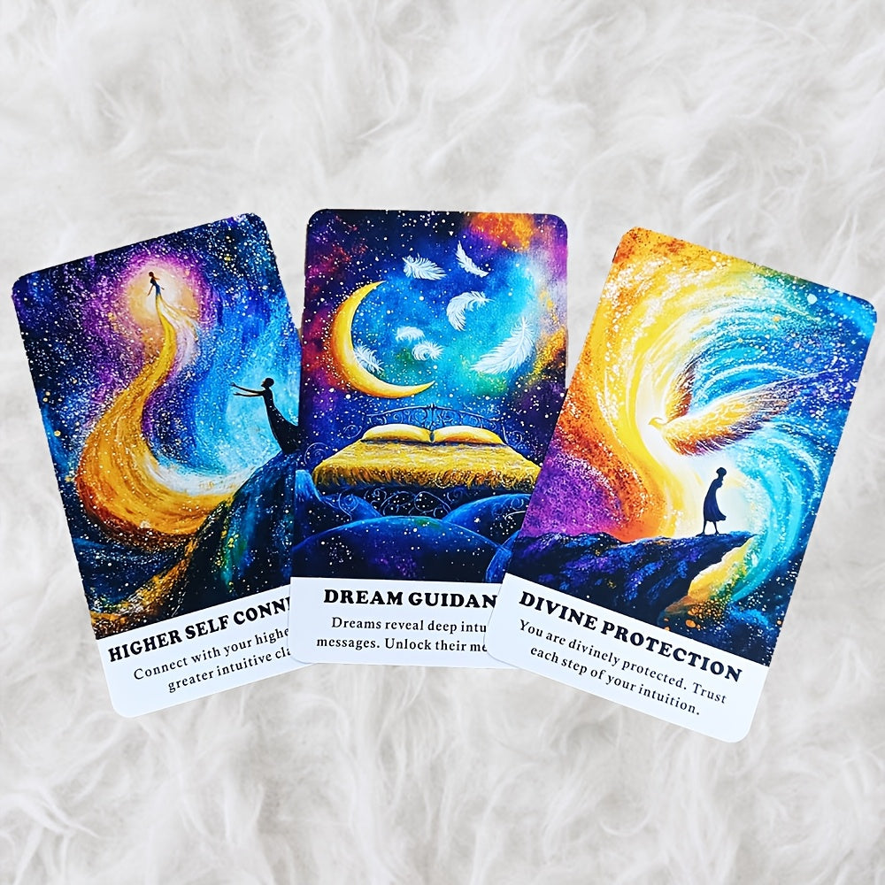 Intuition Oracle Cards - 56-Card Deck with Keywords for Spiritual Guidance & Party Fun | Perfect Beginner's Tarot Set | Ideal Christmas Gift for Ages 14+