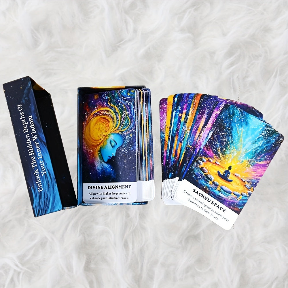 Intuition Oracle Cards - 56-Card Deck with Keywords for Spiritual Guidance & Party Fun | Perfect Beginner's Tarot Set | Ideal Christmas Gift for Ages 14+