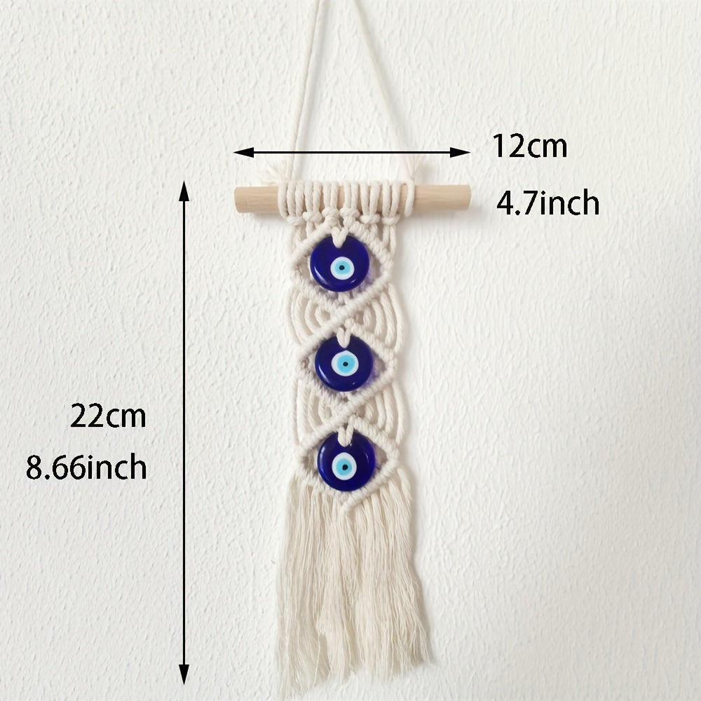 1pc, Devil's Eye Türkiye Blue Eye Handmade Woven Tapestry Pendant INS Windmill Interior Wall Decoration